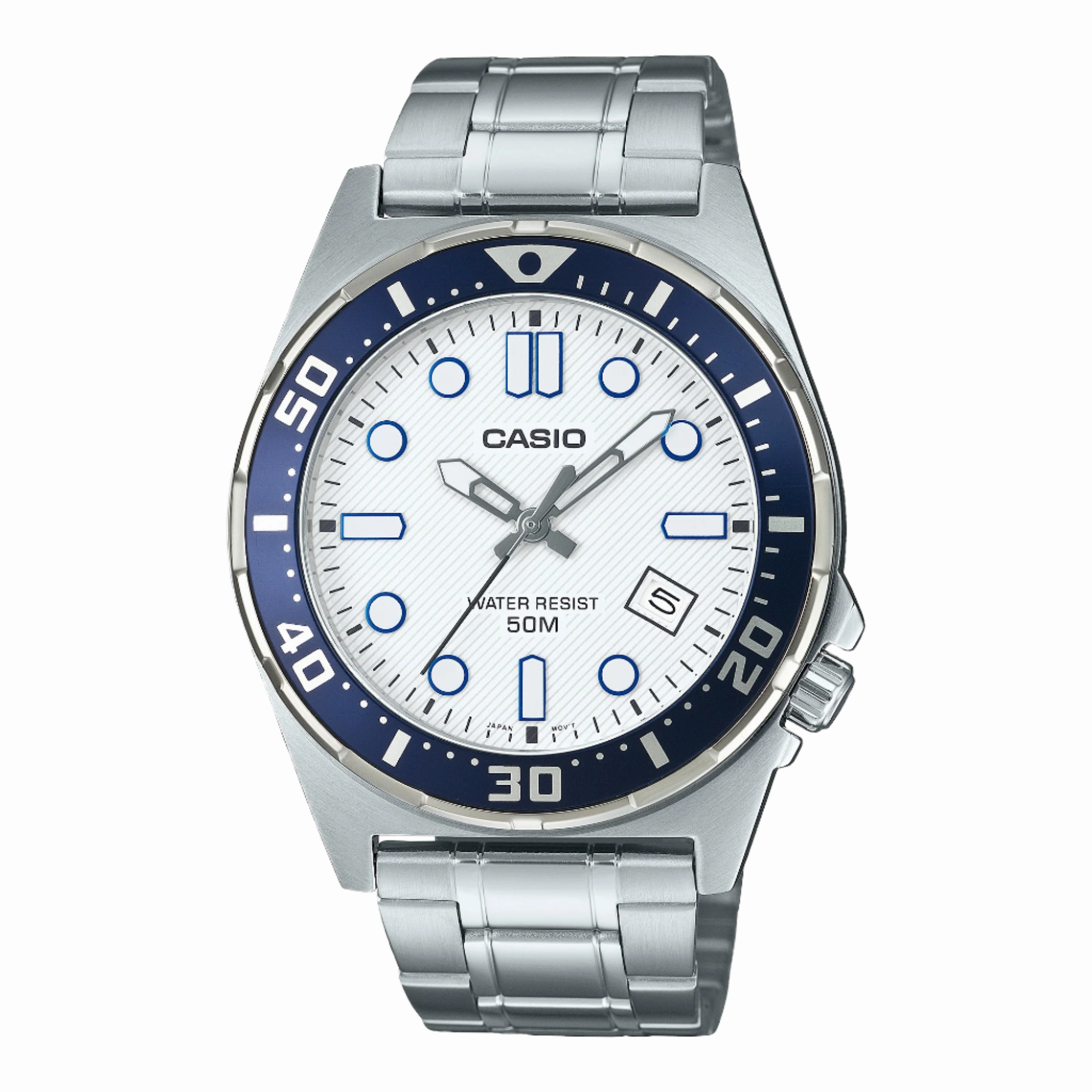   Analog Diver White Dial Stainless Steel Watch MTD135D-7A 