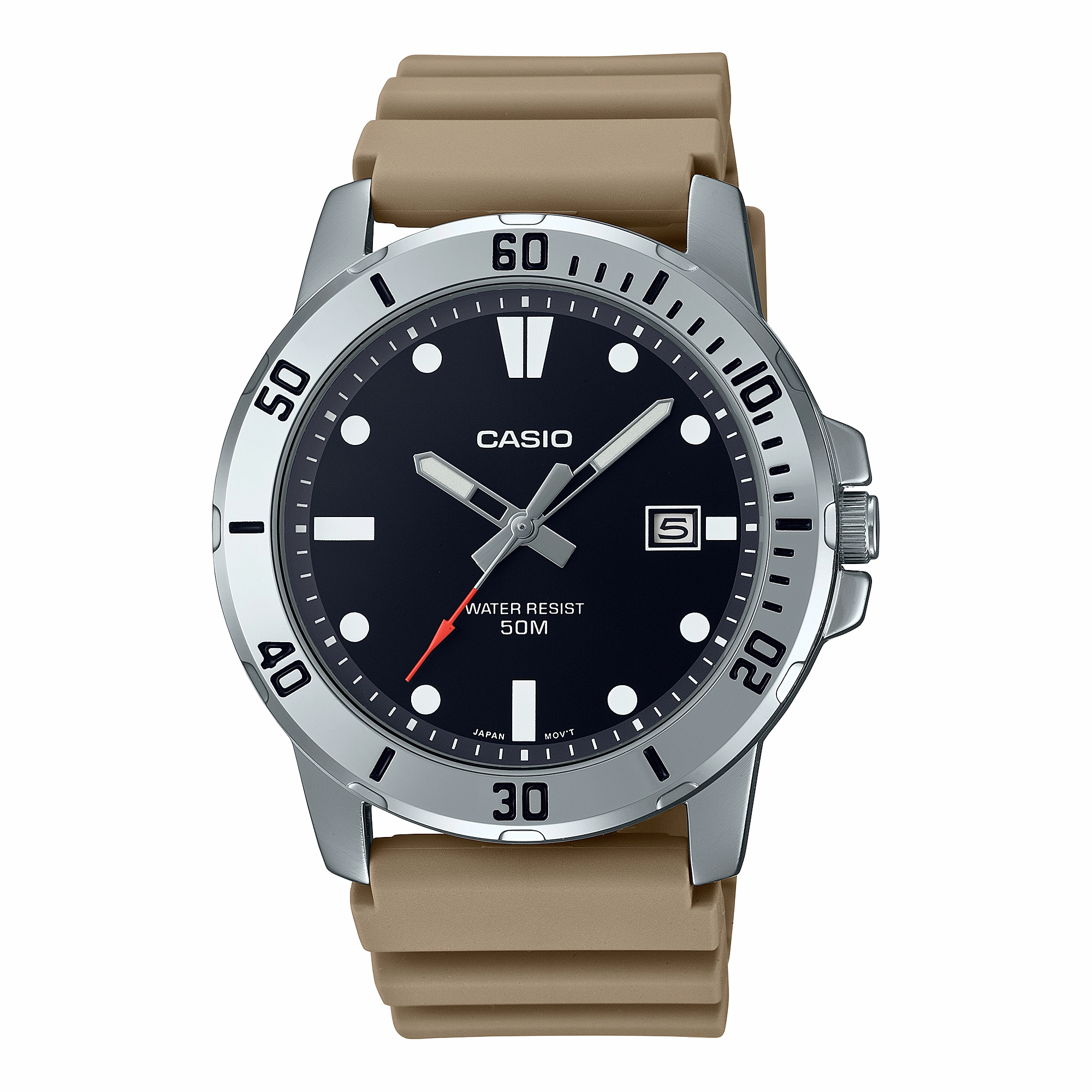    Beige Resin Band Watch MTPVD01-5E 