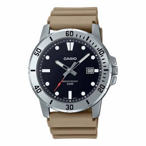    Beige Resin Band Watch MTPVD01-5E 