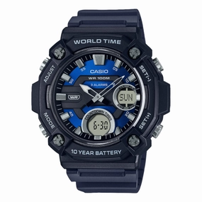    Digital Analog Blue Dial Black Resin Band Watch AEQ120W-2A 