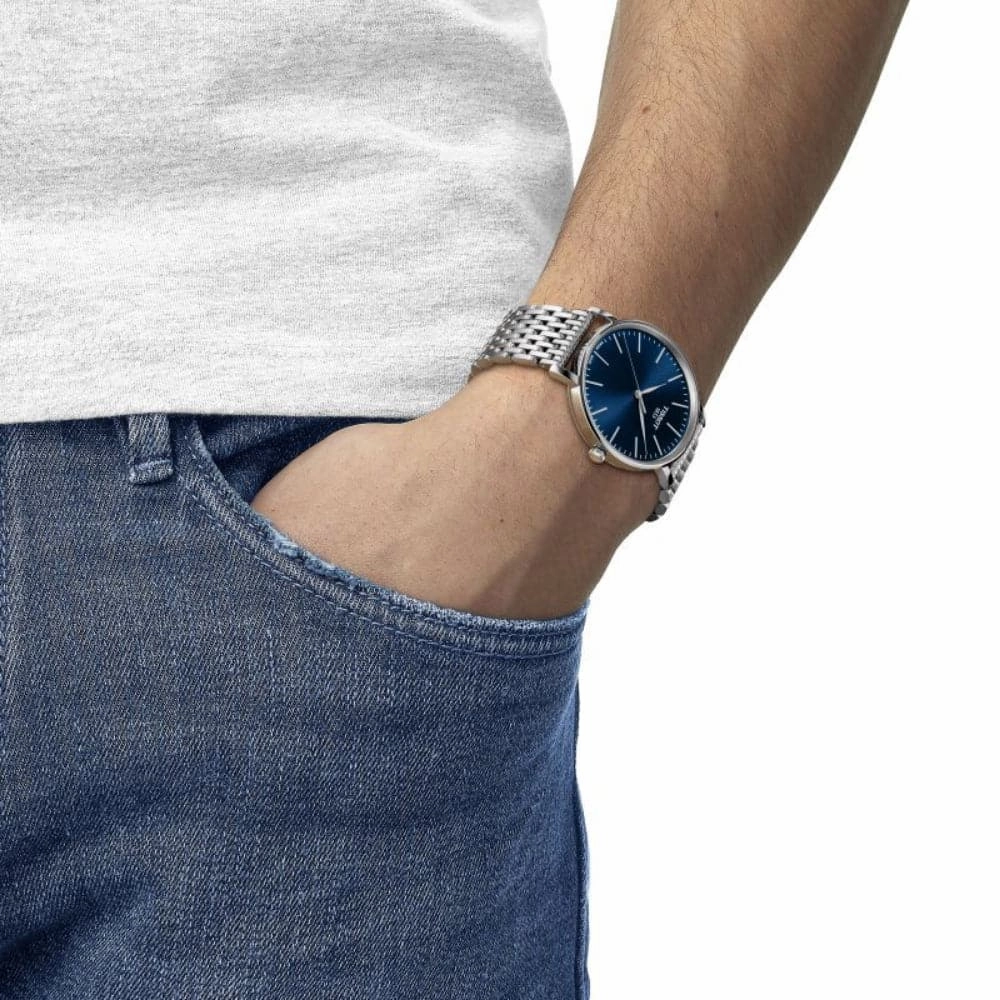    Every Time Blue Dial Silver Stainless Steel Strap Men Watch T1434101104100