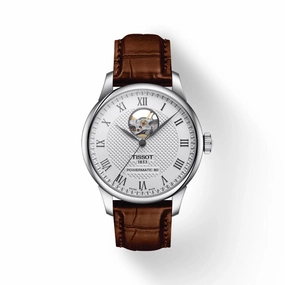    LE LOCLE POWERMATIC 80 BROWN LEATHER MEN WATCH T0064071603301 timex watches for men,timex watches for women