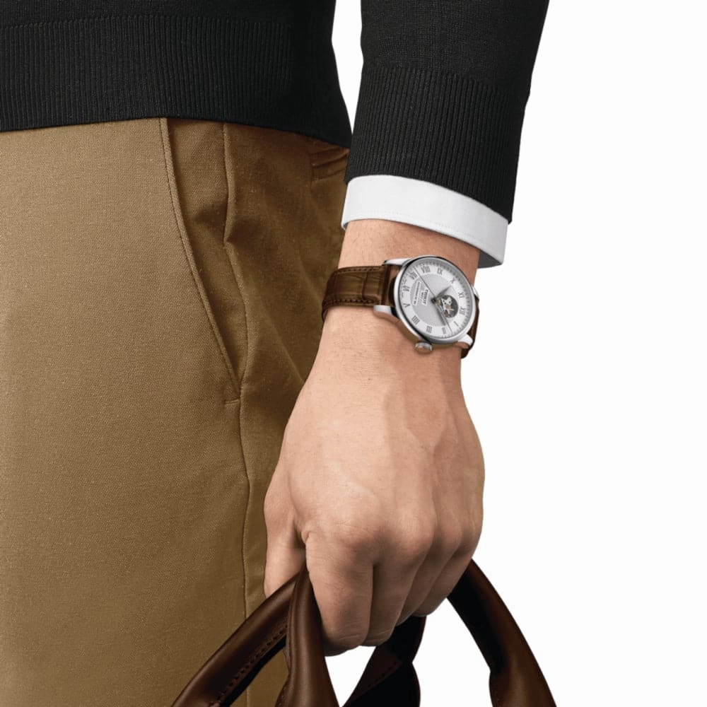    LE LOCLE POWERMATIC 80 BROWN LEATHER MEN WATCH T0064071603301