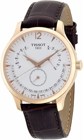    Men's T0636373603700 Tradition Rose Gold Watch with Embossed Band    affordable watches    limited edition watches luxury watches