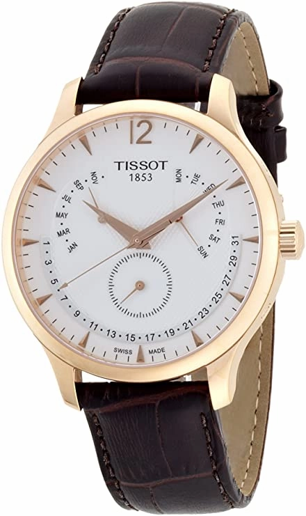    Men's T0636373603700 Tradition Rose Gold Watch with Embossed Band    affordable watches    limited edition watches luxury watches