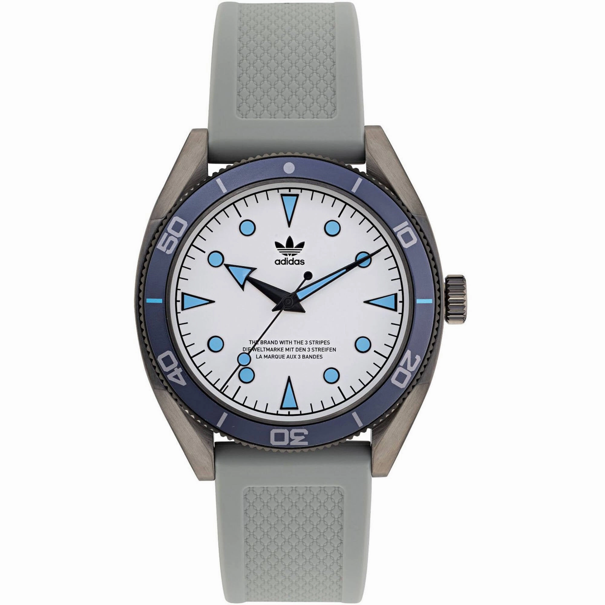    Men's Watch - Originals Quartz Silver Tone Dial Gray Rubber Strap | AOFH22003 
