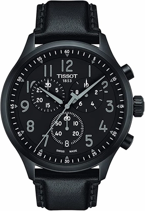    Mens    Chrono XL Vintage 316L Stainless Steel case with Black PVD Coating Swiss Quartz Watch, Black, Leather, 22 (T1166173605200)    affordable watches    limited edition watches luxury watches