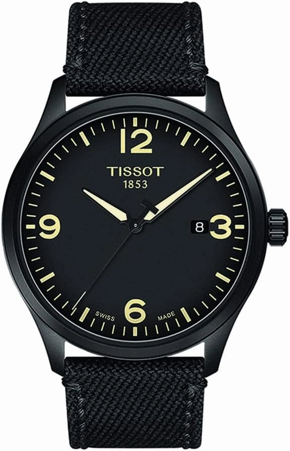    Mens Gent XL 316L Stainless Steel case with Black PVD Coating Quartz Watch, Black, Textile    affordable watches    limited edition watches luxury watches