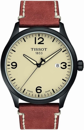    Mens Gent XL 316L Stainless Steel case with Grey PVD Coating Quartz Watch, Beige, Leather    affordable watches    limited edition watches luxury watches