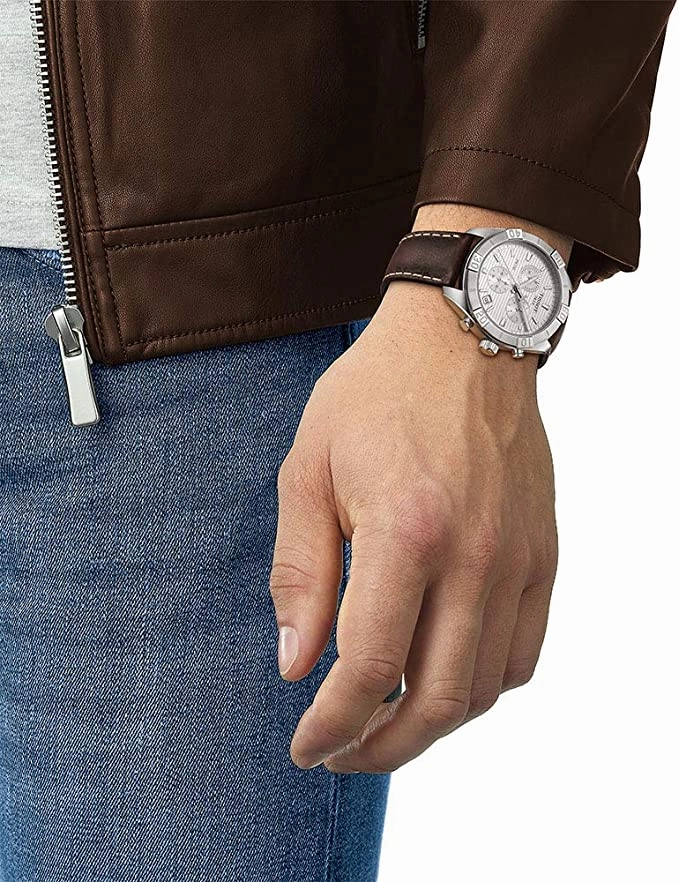    mens PR 100 Chrono Classic Stainless Steel Dress Watch Brown T1016171603100