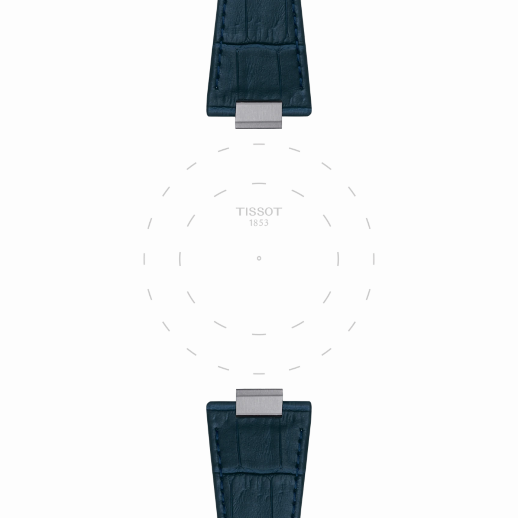    OFFICIAL DARK BLUE PRX LEATHER STRAP WITH STEEL ENDPIECE T852047701