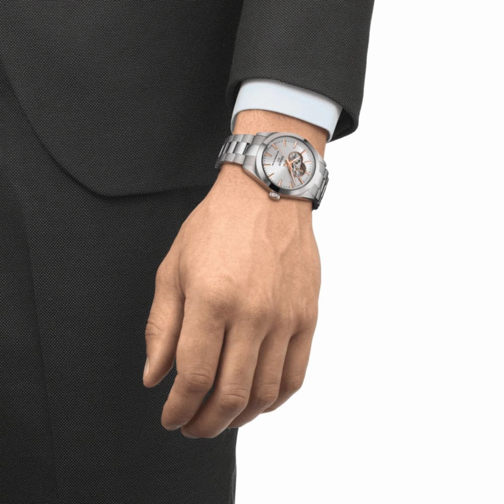    Powermatic Open Heart Silver Dial Stainless Steel Men Watch T1274071103101