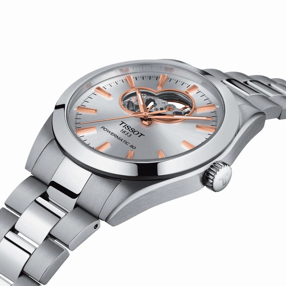    Powermatic Open Heart Silver Dial Stainless Steel Men Watch T1274071103101