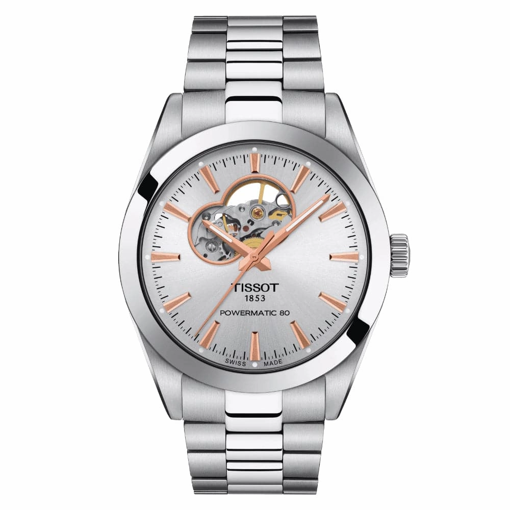    Powermatic Open Heart Silver Dial Stainless Steel Men Watch T1274071103101 timex watches for men,timex watches for women