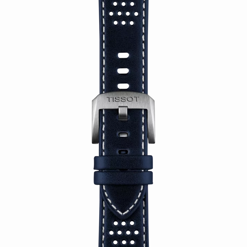    PR516 POWERMATIC 80 T1494071604100 38mm BLUE DIAL LEATHER STRAP WATCH