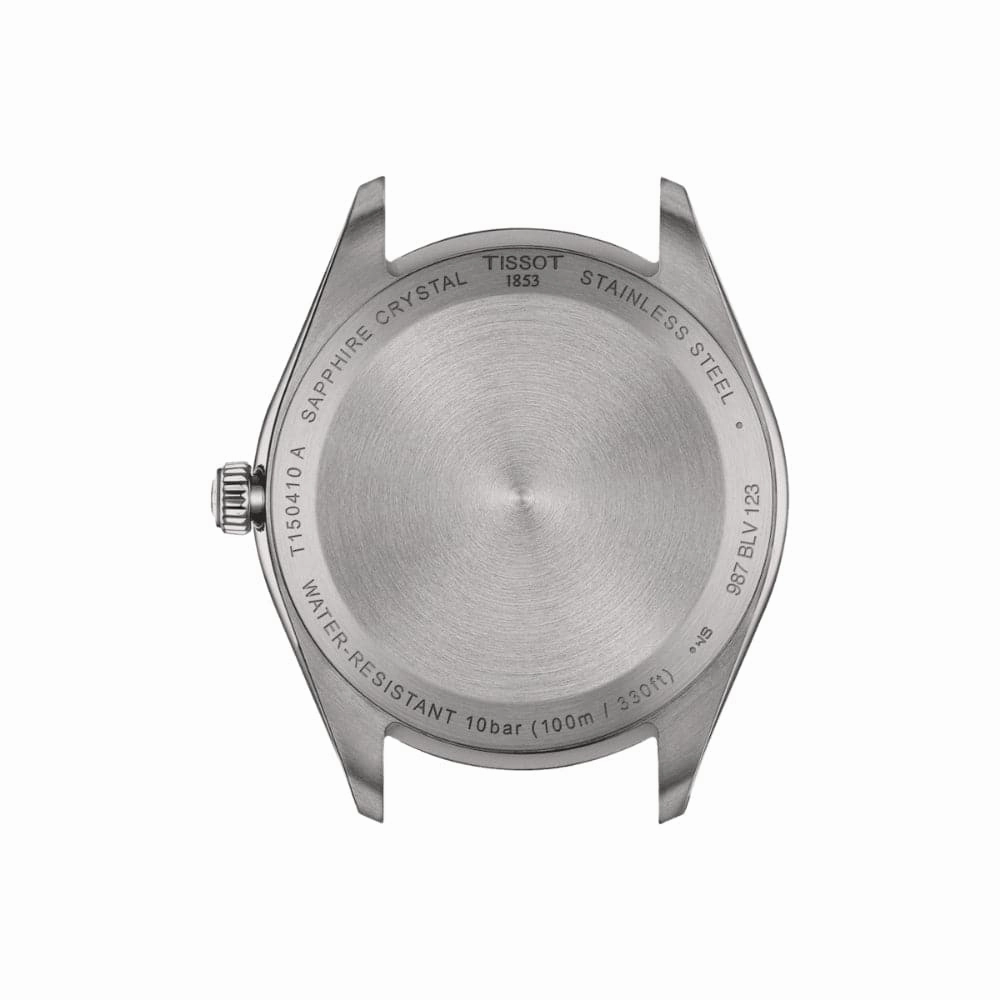    PR 100 Black Dial Silver Stainless Steel Strap Men Watch T1504101105100
