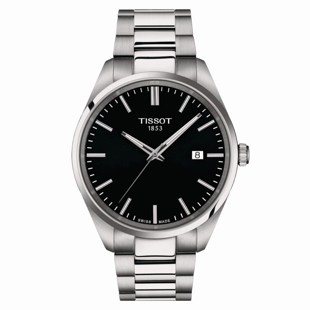    PR 100 Black Dial Silver Stainless Steel Strap Men Watch T1504101105100 timex watches for men,timex watches for women