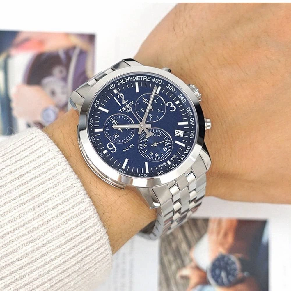    PRC T1144171104700 BLUE DIAL STAINLESS STEEL MEN'S WATCH