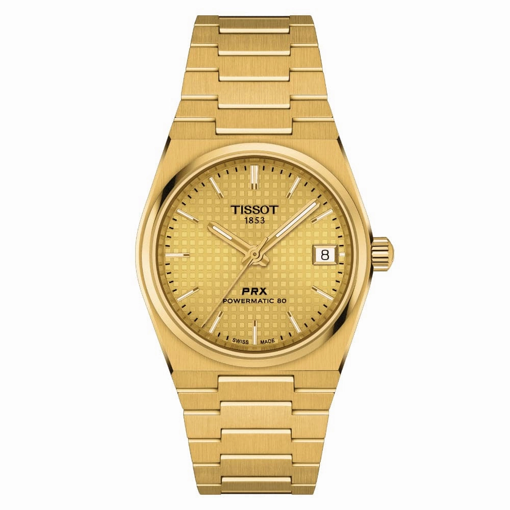    PRX Gold Dial Stainless Steel Strap Unisex Watch T1372073302100 timex watches for men,timex watches for women