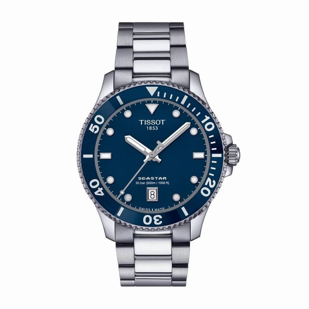    Seastar Silver Tone Stainless Steel Men's Watch T1204101104100 timex watches for men,timex watches for women