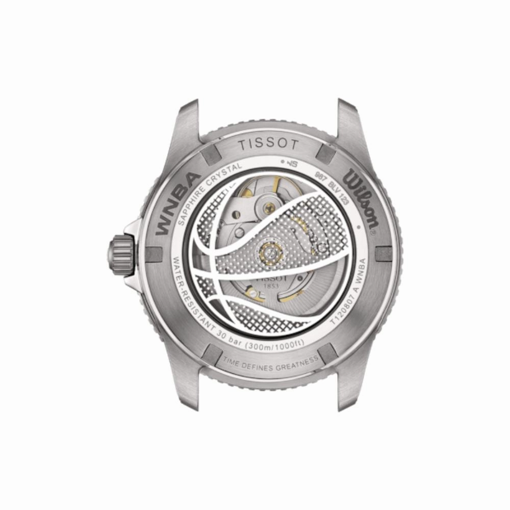   Seastar Wilson WNBA Collection Black Dial Orange Leather Strap Unisex Watch T1208071705100