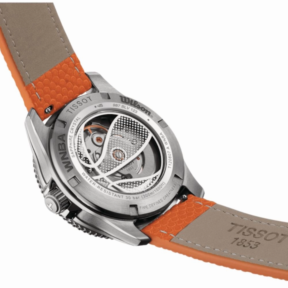    Seastar Wilson WNBA Collection Black Dial Orange Leather Strap Unisex Watch T1208071705100