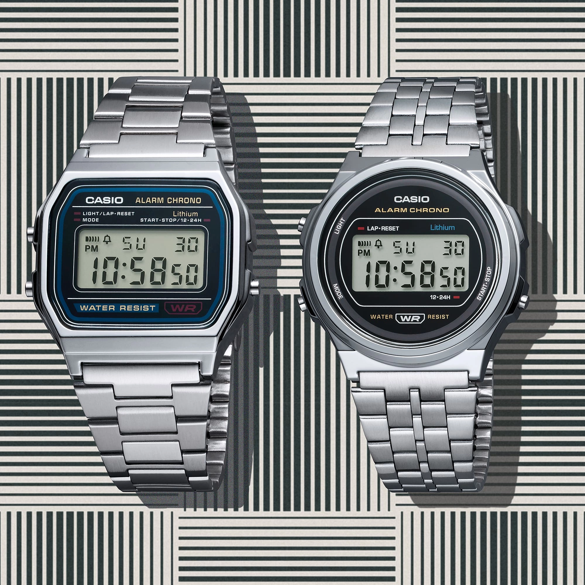    Vintage Digital Silver Stainless Steel Watch A171WE-1A
