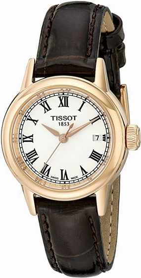    Women's T0852103601300 Analog Display Swiss Quartz Brown Watch    affordable watches    limited edition watches luxury watches