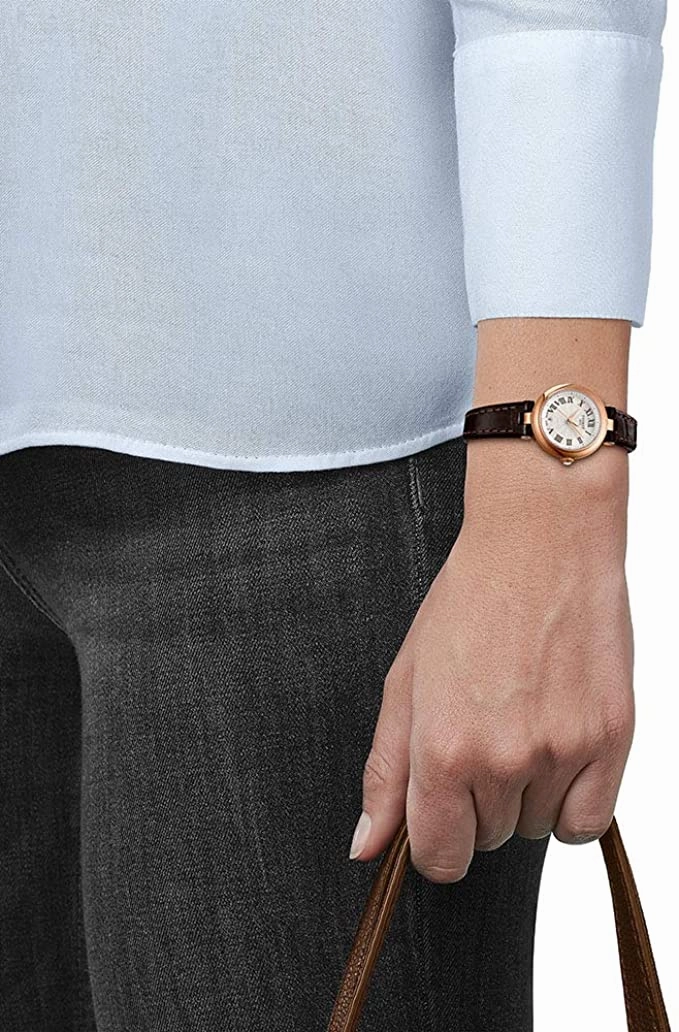    womens Bellissima 316L stainless steel case with rose gold PVD coating Dress Watch Brown T1260103601300