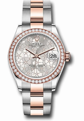   x Everose   sor Datejust 31 Watch - Diamond Bezel - Silver Floral Motif Diamond Dial - Oyster Bracelet 278381rbr sflomdo Datejust watch for sale   x Datejust watch