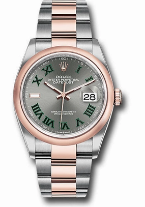   x Everose   sor Datejust 36 Watch - Domed Bezel - Slate Roman Dial - Oyster Bracelet - 126201 slgro Datejust watch for sale   x Datejust watch
