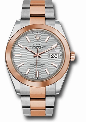   x Everose   sor Datejust 41 Watch - Smooth Bezel - Silver Fluted Motif Index Dial - Oyster Bracelet - 126301 sflmio Datejust watch for sale   x Datejust watch