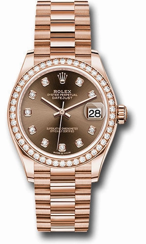   x Everose Gold Datejust 31 Watch - Diamond Bezel - Chocolate Diamond Dial - President Bracelet 278285RBR chodp Datejust watch for sale   x Datejust watch