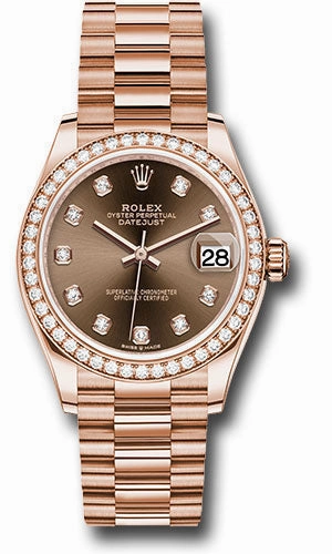   x Everose Gold Datejust 31 Watch - Diamond Bezel - Chocolate Diamond Dial - President Bracelet 278285RBR chodp Datejust watch for sale   x Datejust watch