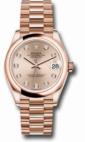   x Everose Gold Datejust 31 Watch - Domed Bezel - Ros Diamond Dial - President Bracelet 278245 rsdp Datejust watch for sale   x Datejust watch