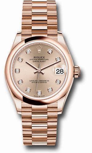   x Everose Gold Datejust 31 Watch - Domed Bezel - Ros Diamond Dial - President Bracelet 278245 rsdp Datejust watch for sale   x Datejust watch