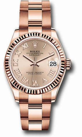  x Everose Gold Datejust 31 Watch - Fluted Bezel - Ros Roman Dial - Oyster Bracelet 278275 rsro Datejust watch for sale   x Datejust watch