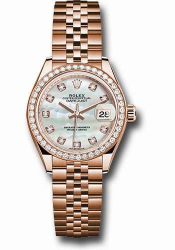   x Everose Gold Lady-Datejust 28 Watch - 44 Diamond Bezel - Mother-of-Pearl Diamond Dial - Jubilee Bracelet - 279135RBR mdj Datejust watch for sale   x Datejust watch