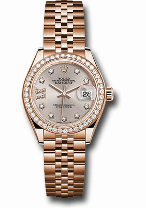   x Everose Gold Lady-Datejust 28 Watch - 44 Diamond Bezel - Silver Sundust Diamond Star Dial - Jubilee Bracelet - 279135RBR s9dix8dj Datejust watch for sale   x Datejust watch