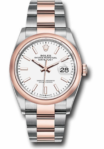   x Steel and Everose   sor Datejust 36 Watch - Domed Bezel - White Index Dial - Oyster Bracelet - 126201 wio Datejust watch for sale   x Datejust watch