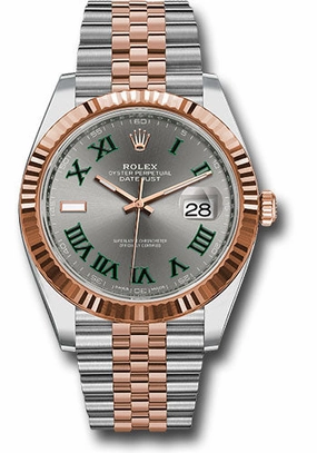   x Steel and Everose   sor Datejust 41 Watch - Fluted Bezel - Slate Gray Green Roman Dial - Jubilee Bracelet - 126331 slgrj Datejust watch for sale   x Datejust watch