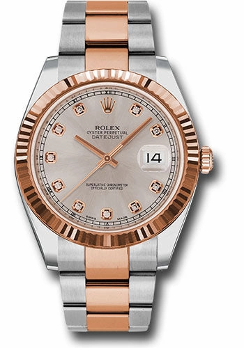   x Steel and Everose   sor Datejust 41 Watch - Fluted Bezel - Sundust Diamond Dial - Oyster Bracelet - 126331 sudo Datejust watch for sale   x Datejust watch