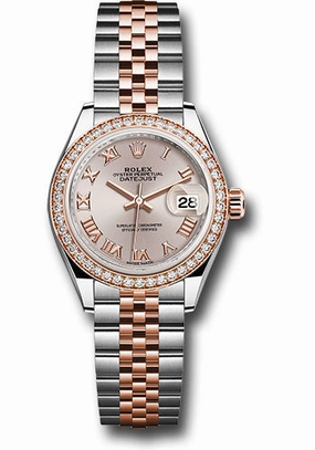   x Steel and Everose Gold   sor Lady-Datejust 28 Watch - Diamond Bezel - Sundust Roman Dial - Jubilee Bracelet - 279381RBR surj Datejust watch for sale   x Datejust watch
