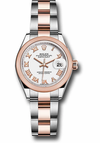   x Steel and Everose Gold   sor Lady-Datejust 28 Watch - Domed Bezel - White Roman Dial - Oyster Bracelet - 279161 wro Datejust watch for sale   x Datejust watch