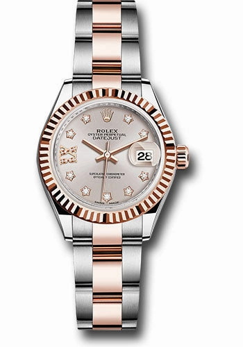   x Steel and Everose Gold   sor Lady-Datejust 28 Watch - Fluted Bezel - Sundust Diamond Star Dial - Oyster Bracelet - 279171 su9dix8do Datejust watch for sale   x Datejust watch