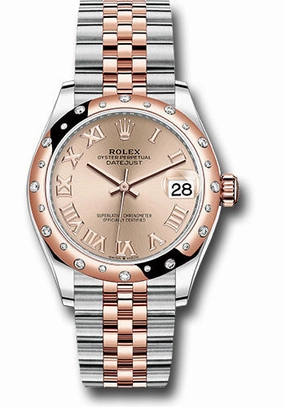   x Steel and Everose Gold Datejust 31 Watch - 24 Diamond Bezel - Dark Rhodium Index Dial - Jubilee Bracelet 278341RBR rorj Datejust watch for sale   x Datejust watch