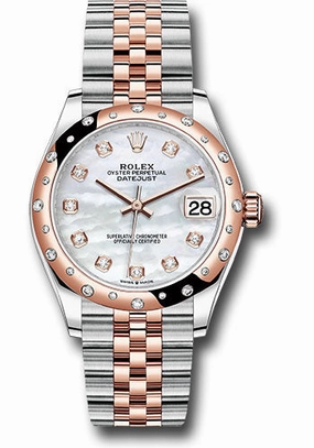   x Steel and Everose Gold Datejust 31 Watch - 24 Diamond Bezel - Silver Diamond Dial - Jubilee Bracelet 278341RBR mdj Datejust watch for sale   x Datejust watch
