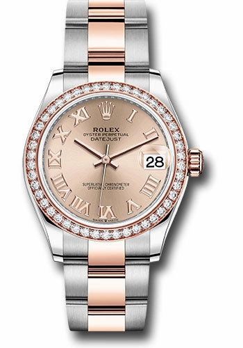   x Steel and Everose Gold Datejust 31 Watch - 46 Diamond Bezel - Ros Roman Dial - Oyster Bracelet 278381RBR roro Datejust watch for sale   x Datejust watch