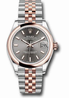   x Steel and Everose Gold Datejust 31 Watch - Domed Bezel - Dark Rhodium Index Dial - Jubilee Bracelet 278241 dkrhij Datejust watch for sale   x Datejust watch