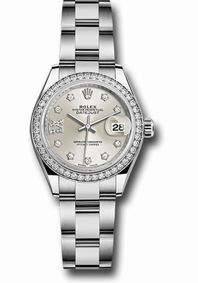   x Steel and White Gold   sor Lady-Datejust 28 Watch - 44 Diamond Bezel - Silver Diamond Star Dial - Oyster Bracelet - 279384RBR s9dix8do Datejust watch for sale   x Datejust watch